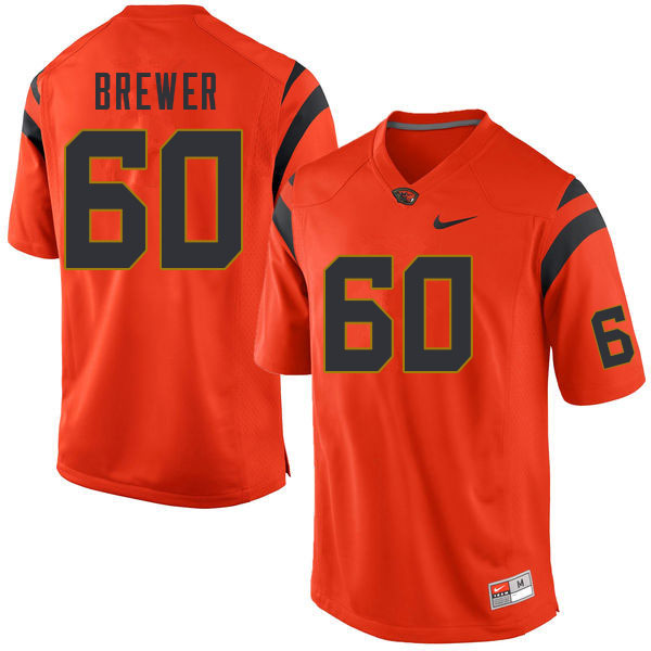 Men #60 Marco Brewer Oregon State Beavers College Football Jerseys Sale-Orange